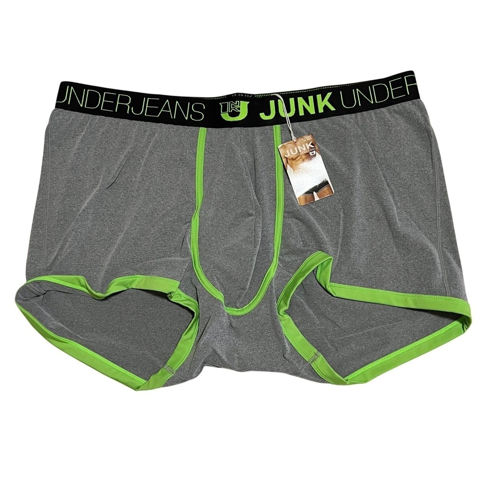 Junk Underjeans Green Vibe Men's Grey Boxer Briefs Size 3XL/XXXL (38-40) NWT - Picture 2 of 6